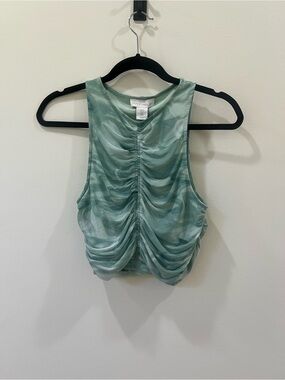 House of Harlow 1960 Mint Green Ruched Racerback Tank